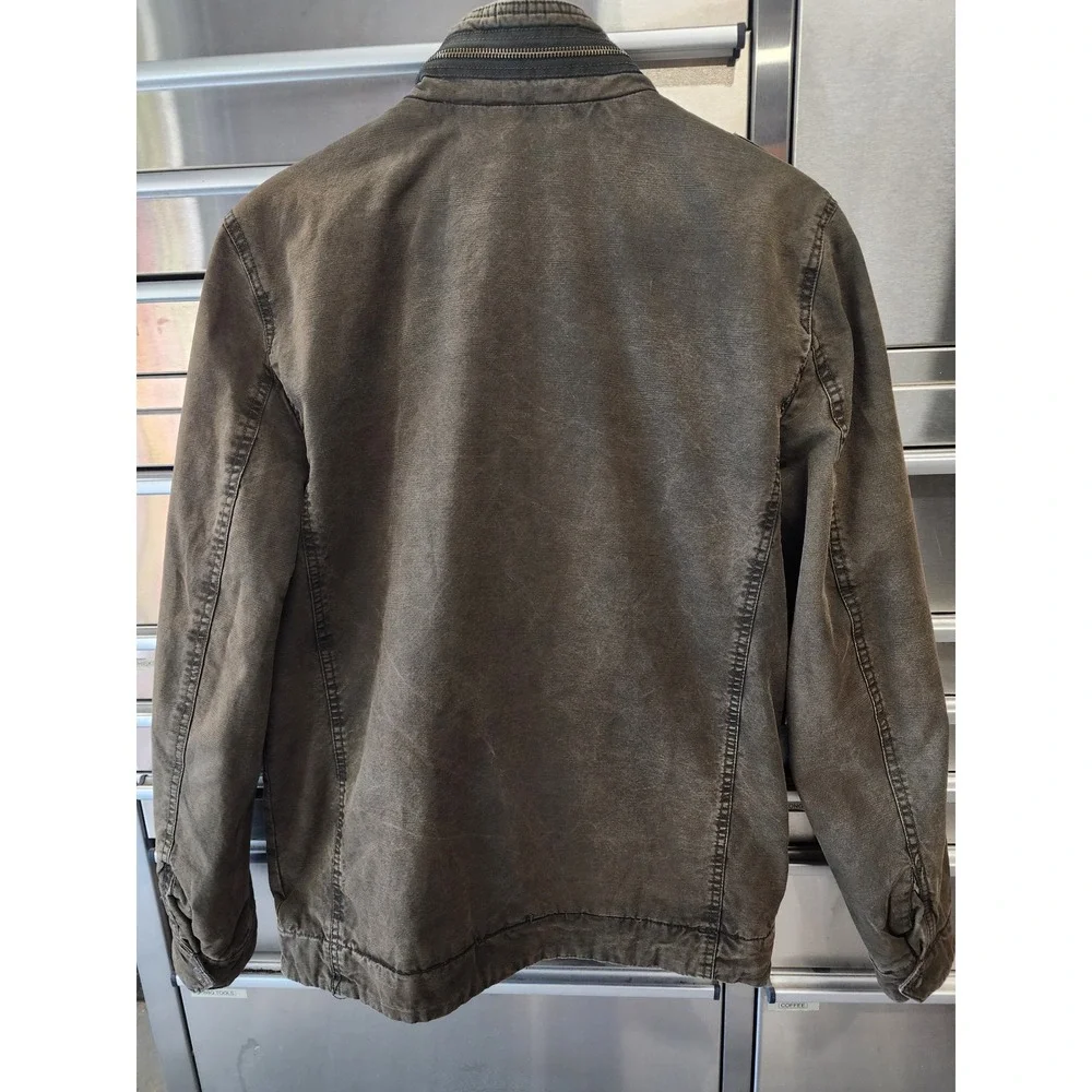 🔥Levi's Washed Cotton Military Field Utility Jacket Olive Green streetwear Y2K